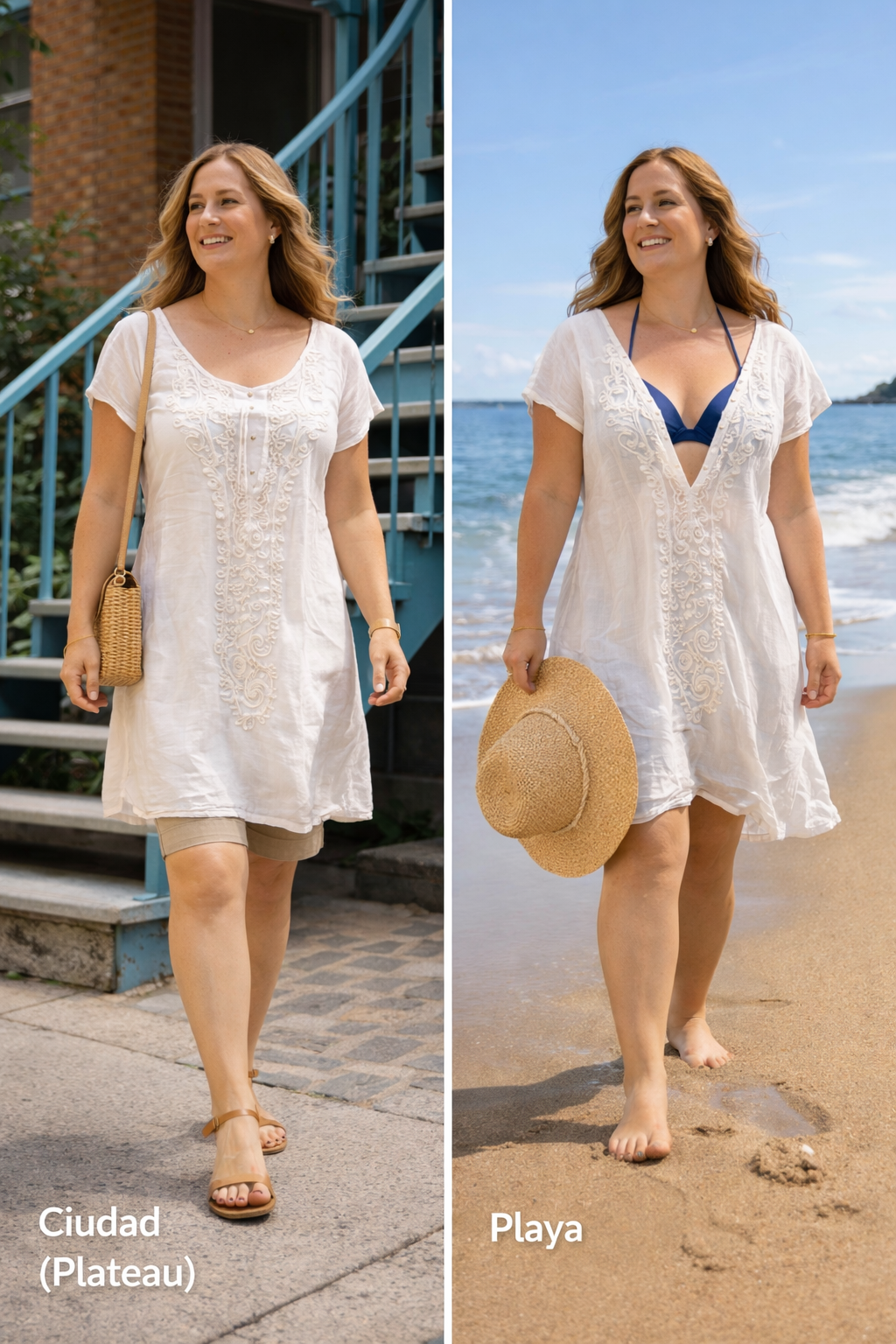 Robe Paréo 2 en 1 — Coton et Polyester | 5 Couleurs | Taille Unique