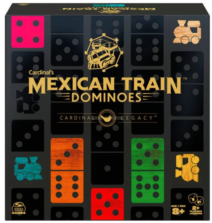Legacy Deluxe Mexican Train Dominoes with Sturdy Wood Case