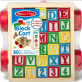Melissa & Doug Classic ABC — Chariot de Blocs en Bois