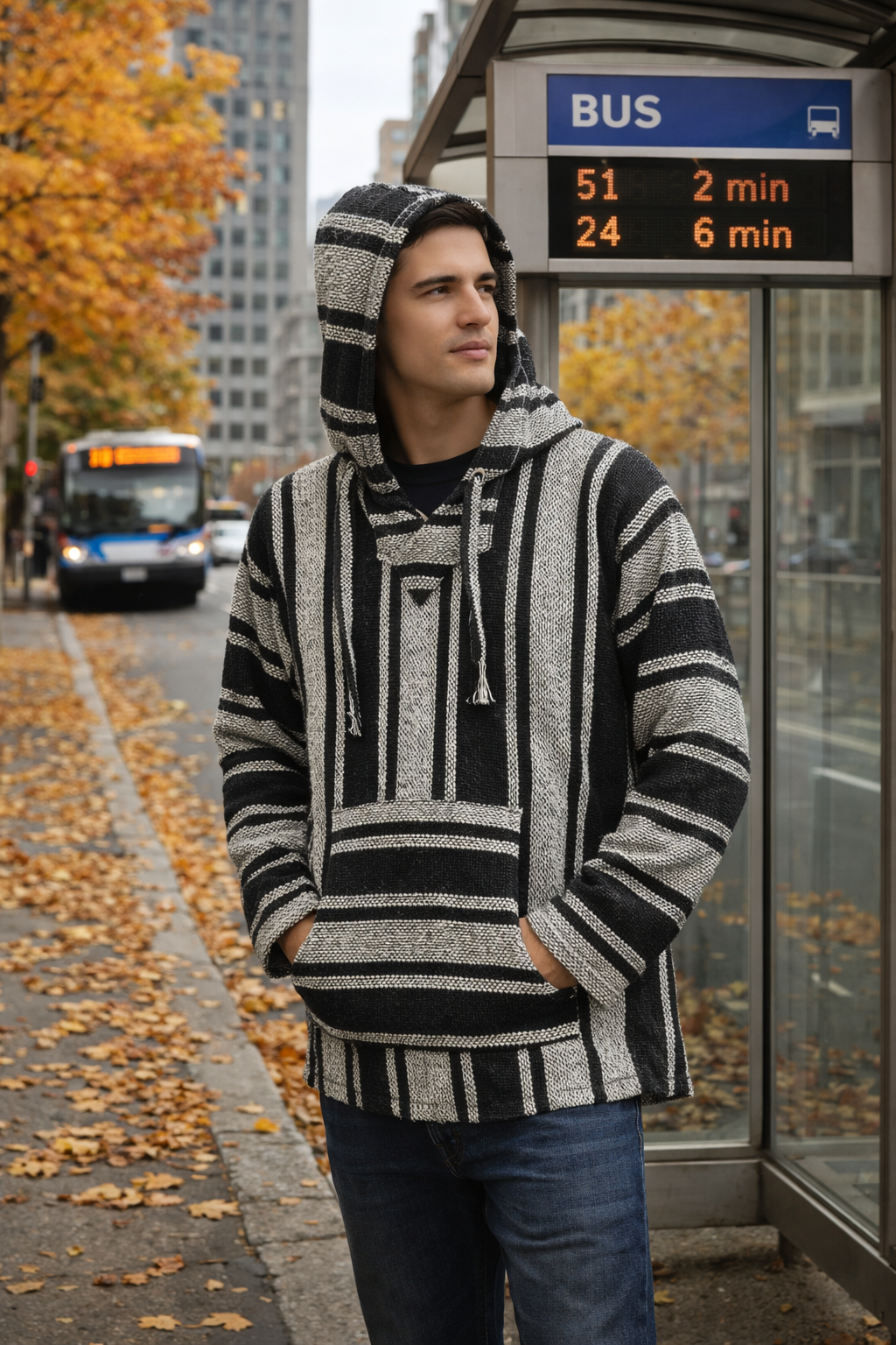 Pancho — Poncho Traditionnel | Noir et Vert