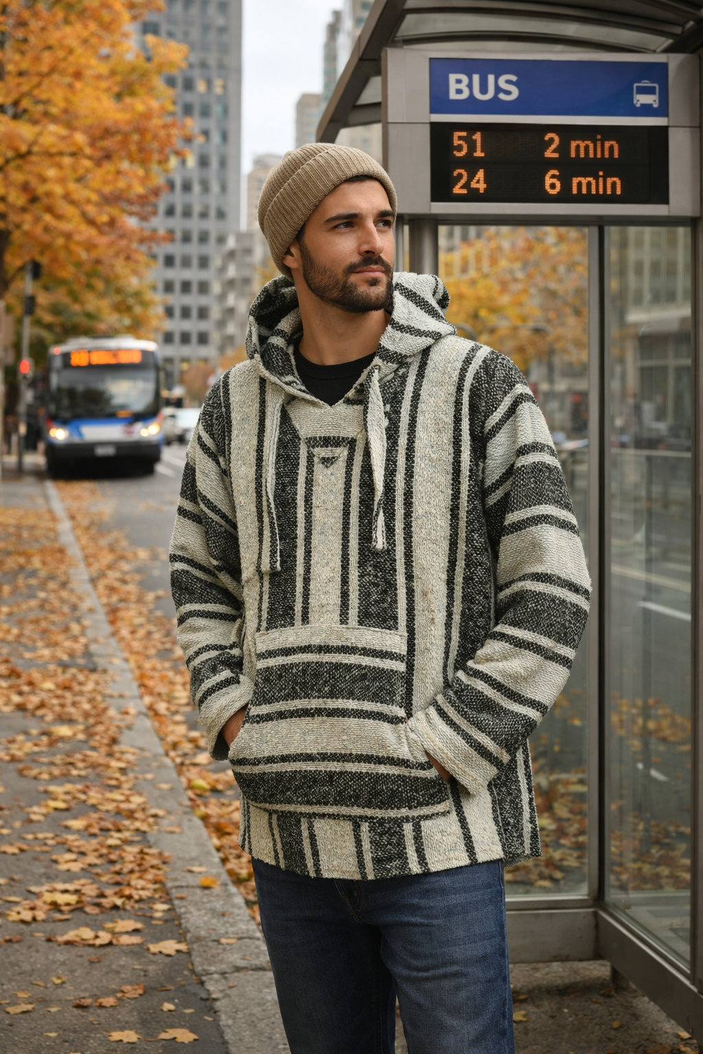 Pancho — Poncho Traditionnel | Noir et Vert