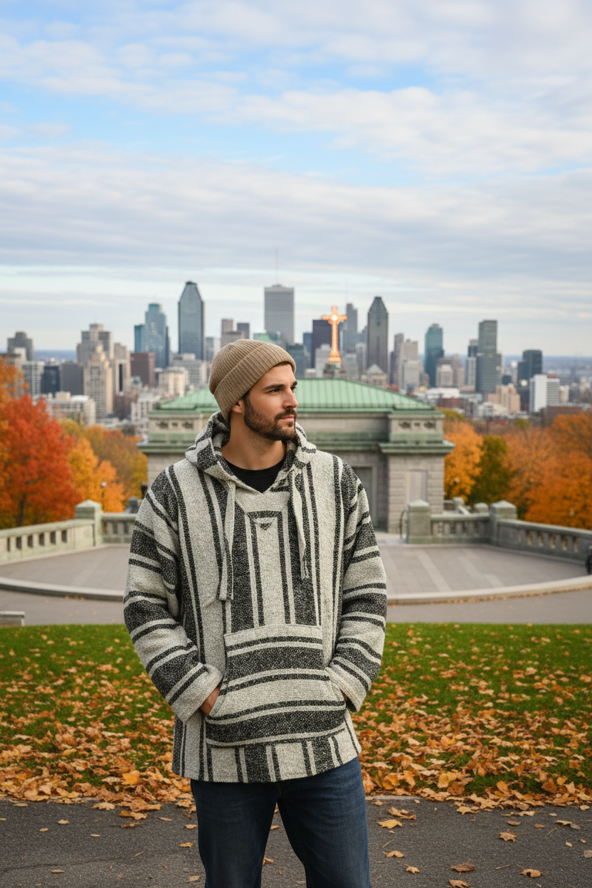 Pancho — Poncho Traditionnel | Noir et Vert