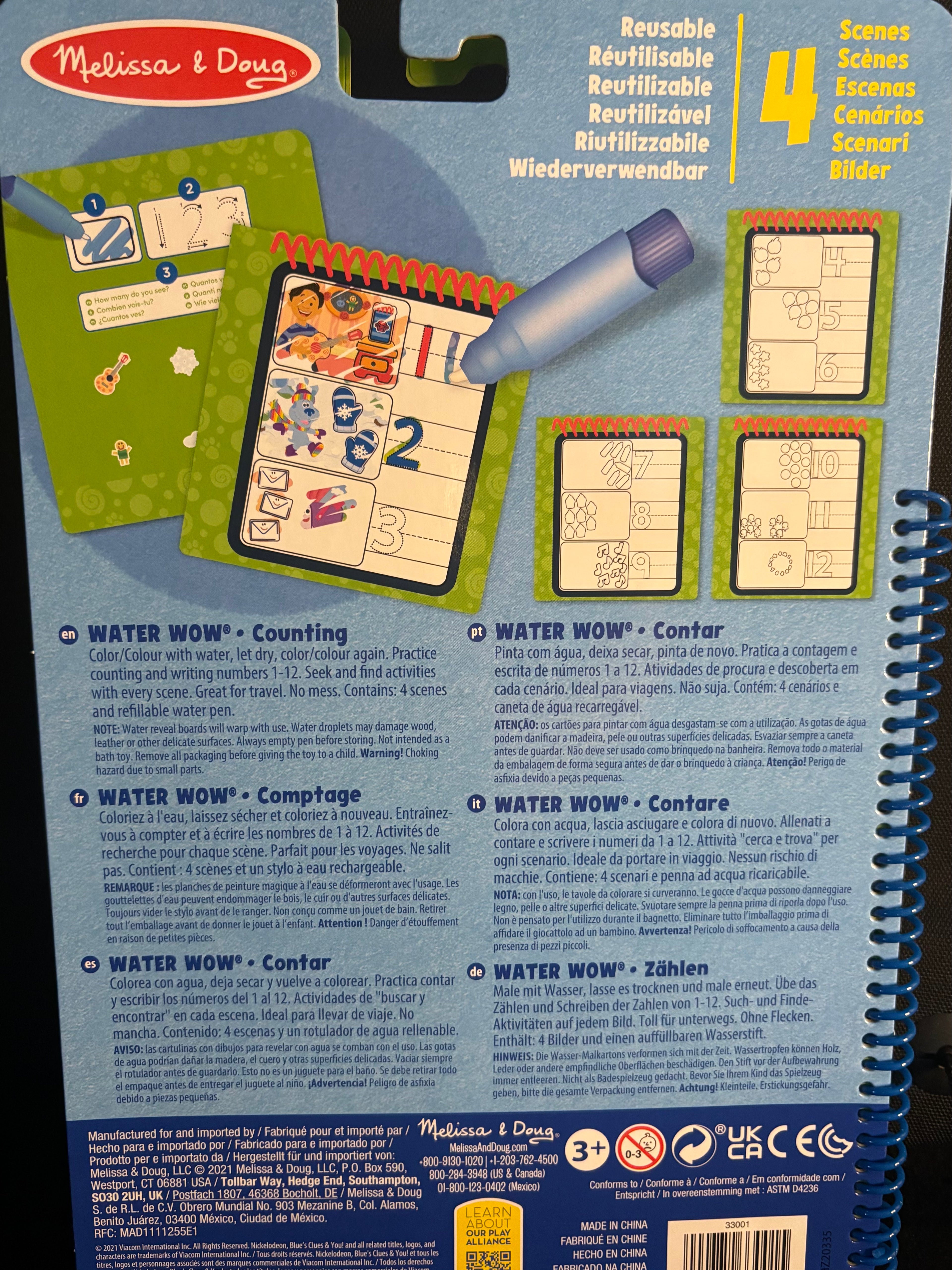 Melissa & Doug Blue's Clues Water Wow — Livre d'Activités Réutilisable Comptage
