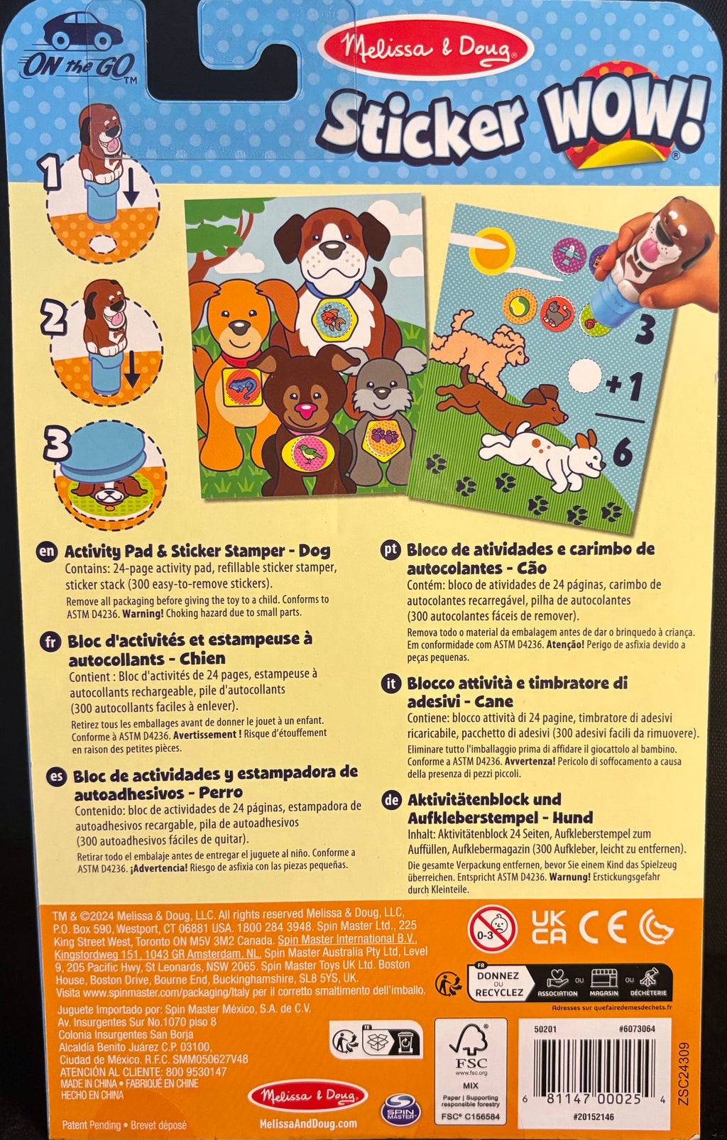 Melissa & Doug Sticker WOW! — Bloc d'Activités 24 Pages avec Tampon Stickers — Chien