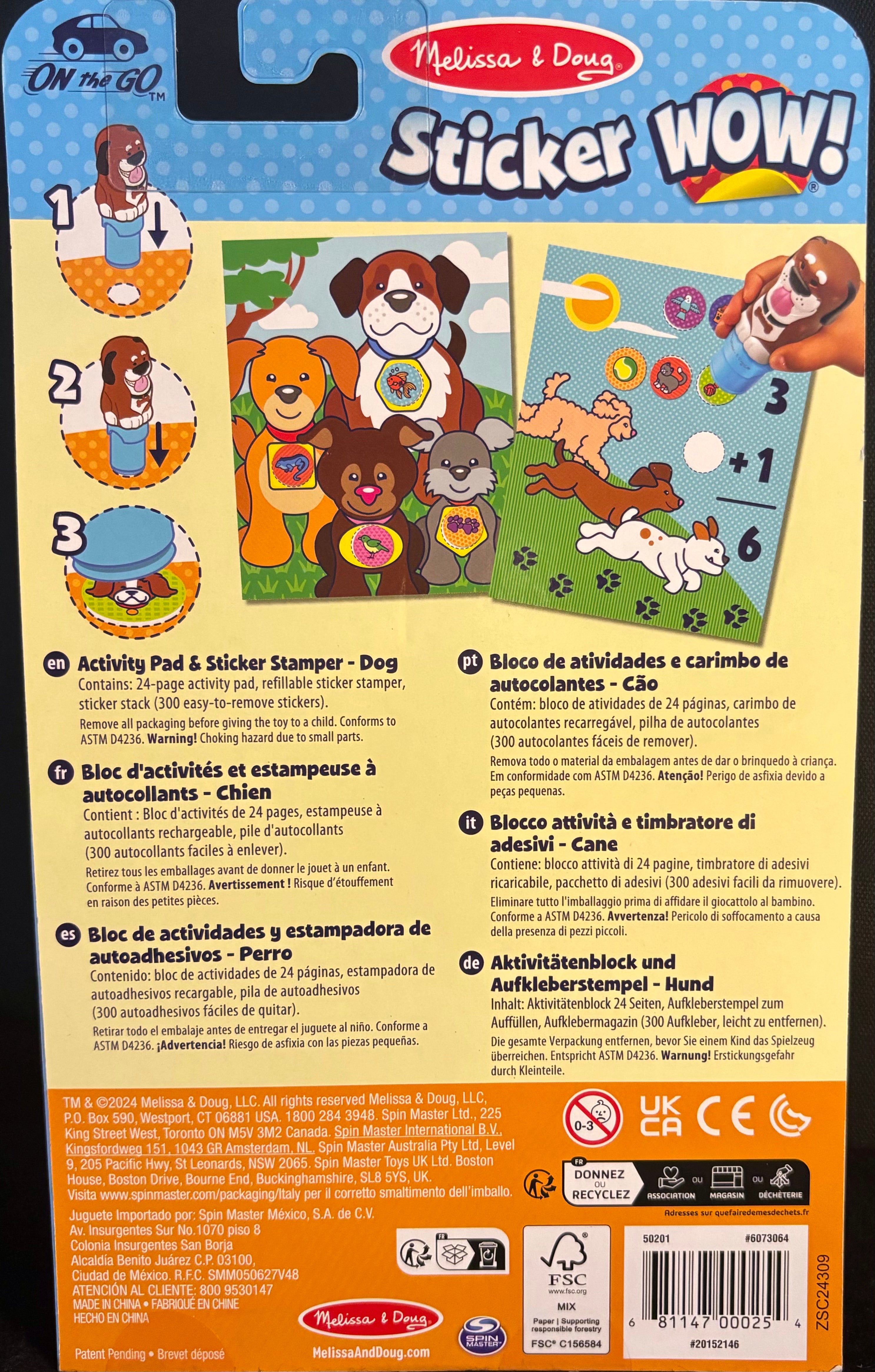 Melissa & Doug Sticker WOW! — Bloc d'Activités 24 Pages avec Tampon Stickers — Chien