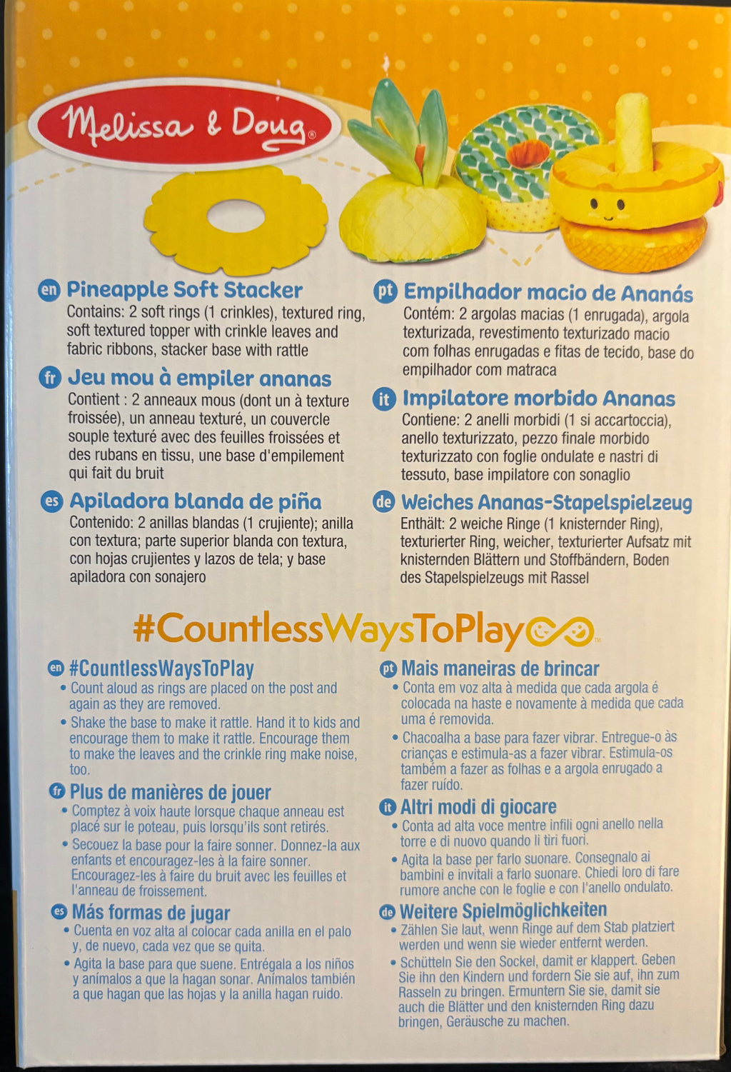 Melissa & Doug Multi-Sensory — Empileur Souple Ananas