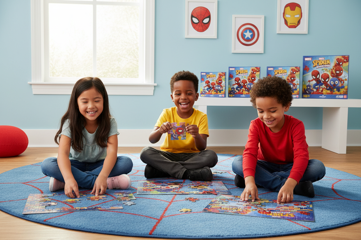 Spidey and Friends - Niños jugando con puzzles v2