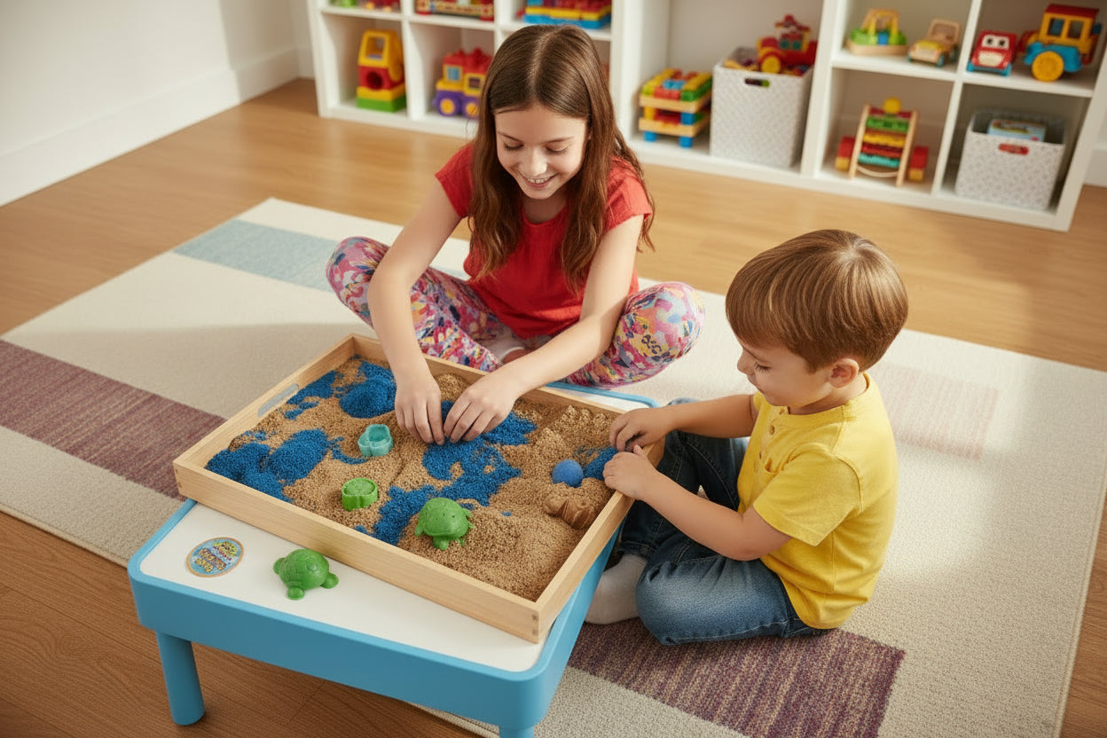 Kinetic Sand Project Planet Turtle Beach — Sable Cinétique 14oz avec Moules et Outils